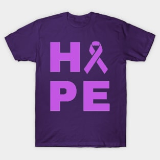 Hope Awareness Ribbon (Purple) T-Shirt